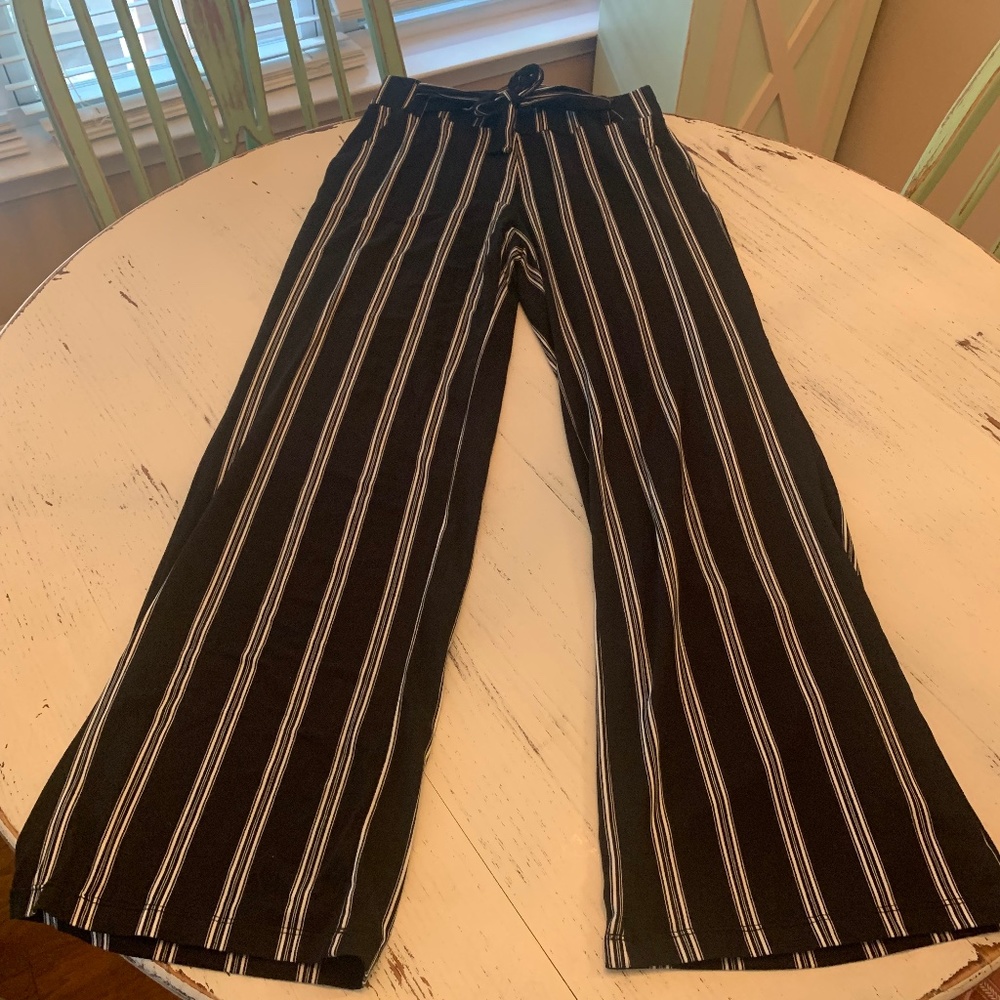 Black Stripped Pants